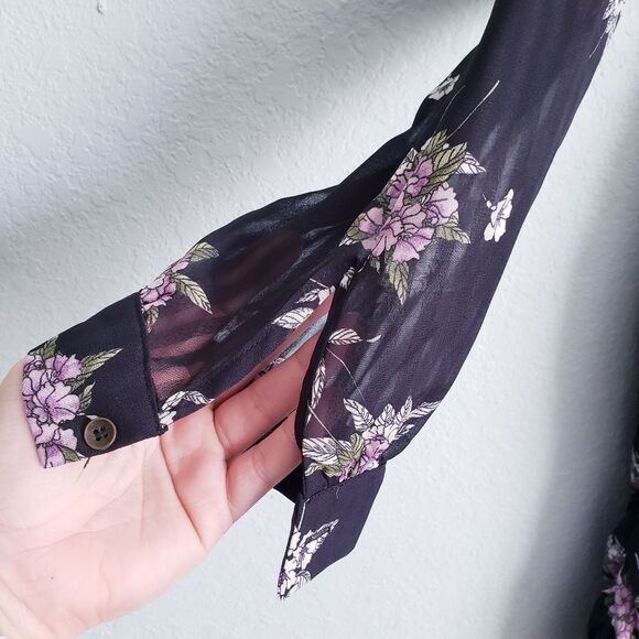 Heartloom Anthea Long Sleeve Black Floral‎ Mini Dress - Picture 4 of 12